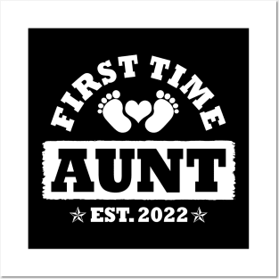 First Time Aunt Est 2022 Funny New Aunt Gift Posters and Art